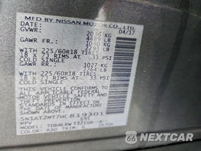 Zdjęcie 14 z 14 samochodu: 2017 NISSAN ROGUE VIN:5N1AT2MT7HC819301 - miniatura