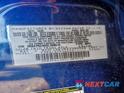 Zdjęcie 13 z 14 samochodu: 2025 NISSAN KICKS SV VIN:3N8AP6CA0SL389515 - miniatura