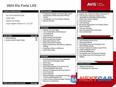 Zdjęcie 12 z 12 samochodu: 2024 KIA FORTE LX VIN:3KPF24AD4RE727238 - miniatura