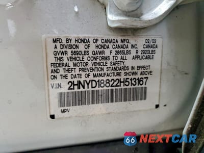 Zdjęcie 12 z 13 samochodu: 2002 ACURA MDX TOURING VIN:2HNYD18822H513167 - miniatura