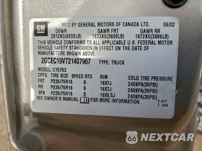 Zdjęcie 13 z 13 samochodu: 2002 CHEVROLET SILVERADO C1500 VIN:2GCEC19V721407967 - miniatura