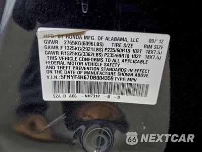 Zdjęcie 14 z 14 samochodu: 2013 HONDA PILOT EXL VIN:5FNYF4H67DB004359 - miniatura