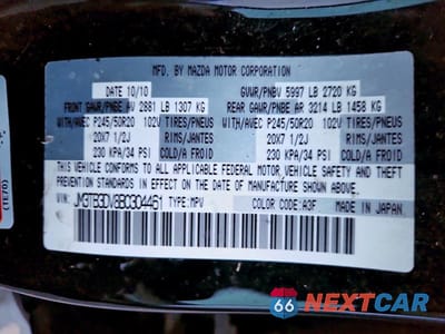 Zdjęcie 14 z 14 samochodu: 2011 MAZDA CX-9 VIN:JM3TB3DV8B0304461 - miniatura