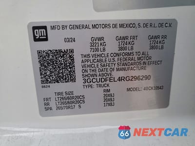 Zdjęcie 12 z 13 samochodu: 2024 CHEVROLET SILVERADO K1500 LT TRAIL BOSS VIN:3GCUDFEL4RG296290 - miniatura
