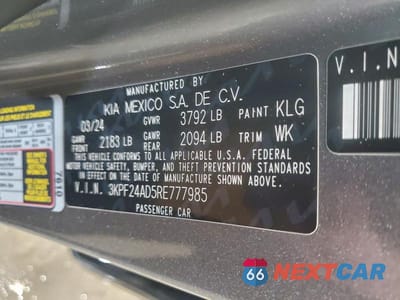 Zdjęcie 12 z 12 samochodu: 2024 KIA FORTE LXS VIN:3KPF24AD5RE777985 - miniatura
