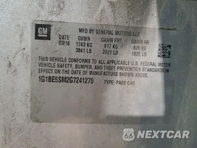 Zdjęcie 12 z 14 samochodu: 2016 CHEVROLET CRUZE LT VIN:1G1BE5SM2G7241270 - miniatura