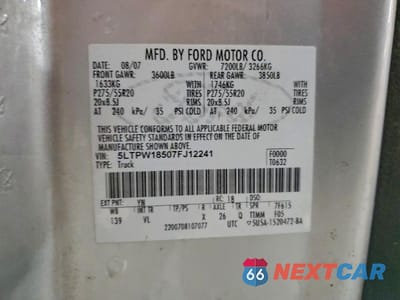 Zdjęcie 12 z 12 samochodu: 2007 LINCOLN MARK LT VIN:5LTPW18507FJ12241 - miniatura