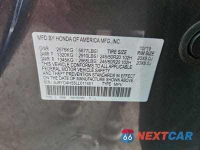 Zdjęcie 13 z 13 samochodu: 2020 ACURA MDX TECHNOLOGY VIN:5J8YD4H55LL011451 - miniatura