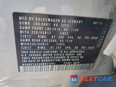 Zdjęcie 13 z 14 samochodu: 2011 VOLKSWAGEN TIGUAN S VIN:WVGBV7AX9BW511491 - miniatura