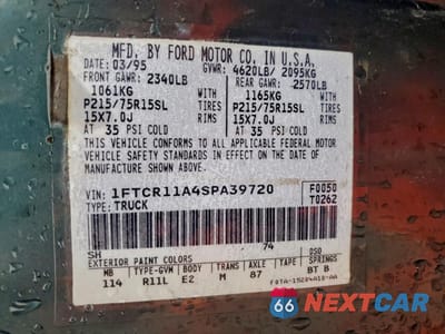 Zdjęcie 12 z 13 samochodu: 1995 FORD RANGER VIN:1FTCR11A4SPA39720 - miniatura