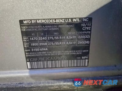 Zdjęcie 13 z 13 samochodu: 2012 MERCEDES-BENZ GL 450 4MATIC VIN:4JGBF7BE2CA770722 - miniatura