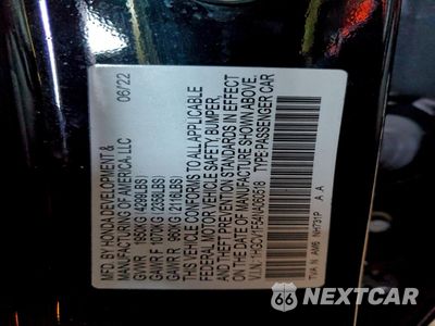 Zdjęcie 12 z 13 samochodu: 2022 HONDA ACCORD EXL VIN:1HGCV1F54NA060518 - miniatura