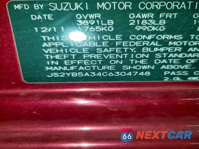 Zdjęcie 14 z 14 samochodu: 2012 SUZUKI SX4 VIN:JS2YB5A34C6304748 - miniatura
