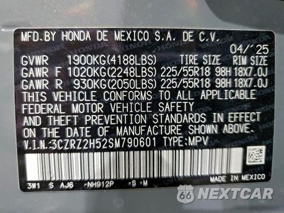 Zdjęcie 13 z 13 samochodu: 2025 HONDA HR-V SPORT VIN:3CZRZ2H52SM790601 - miniatura