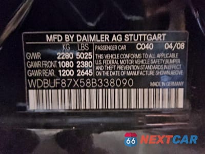 Zdjęcie 12 z 14 samochodu: 2008 MERCEDES-BENZ E 350 4MATIC VIN:WDBUF87X58B338090 - miniatura