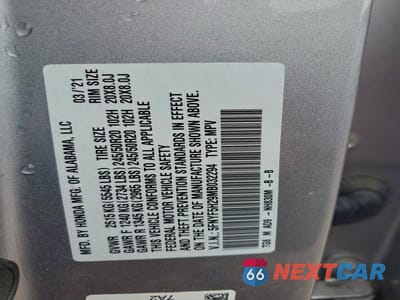 Zdjęcie 13 z 13 samochodu: 2021 HONDA PILOT SE VIN:5FNYF5H29MB032294 - miniatura