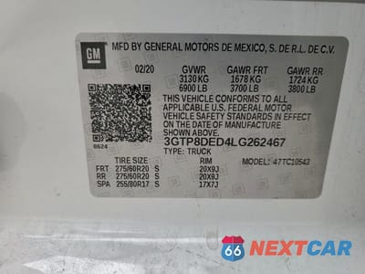 Zdjęcie 13 z 13 samochodu: 2020 GMC SIERRA C1500 SLT VIN:3GTP8DED4LG262467 - miniatura