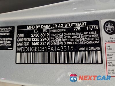 Zdjęcie 12 z 14 samochodu: 2015 MERCEDES-BENZ S 550 VIN:WDDUG8CB1FA143315 - miniatura