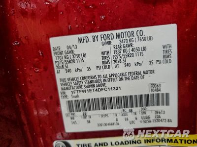 Zdjęcie 12 z 14 samochodu: 2013 FORD F150 SUPERCREW VIN:1FTFW1ET4DFC11321 - miniatura