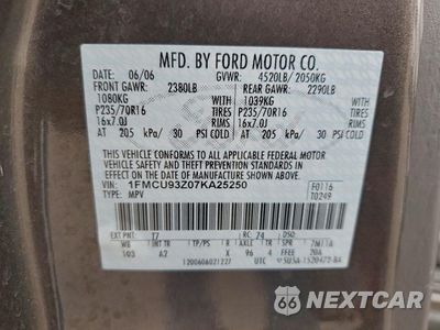 Zdjęcie 13 z 15 samochodu: 2007 FORD ESCAPE XLT VIN:1FMCU93Z07KA25250 - miniatura