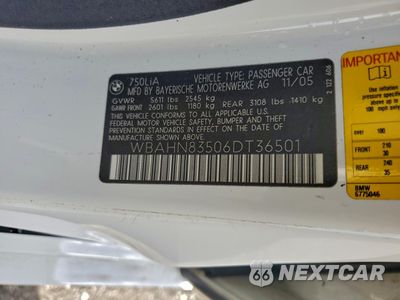 Zdjęcie 12 z 12 samochodu: 2006 BMW 750 LI VIN:WBAHN83506DT36501 - miniatura