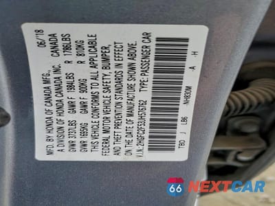 Zdjęcie 12 z 12 samochodu: 2018 HONDA CIVIC LX VIN:2HGFC2F53JH576762 - miniatura
