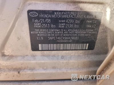 Zdjęcie 12 z 12 samochodu: 2009 HYUNDAI SONATA GLS VIN:5NPET46CX9H424680 - miniatura