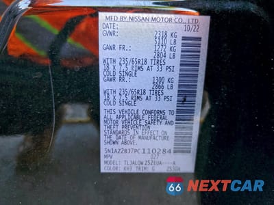 Zdjęcie 13 z 16 samochodu: 2023 NISSAN MURANO SV VIN:5N1AZ2BJ7PC110284 - miniatura