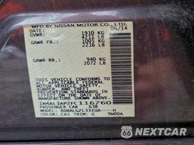 Zdjęcie 12 z 14 samochodu: 2015 NISSAN ALTIMA 2.5 VIN:1N4AL3AP2FC116760 - miniatura