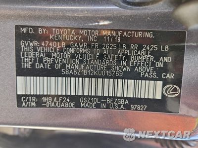 Zdjęcie 13 z 13 samochodu: 2019 LEXUS ES 350 VIN:58ABZ1B12KU015769 - miniatura