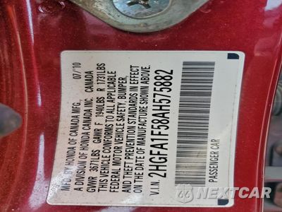 Zdjęcie 12 z 12 samochodu: 2010 HONDA CIVIC LX VIN:2HGFA1F58AH575882 - miniatura