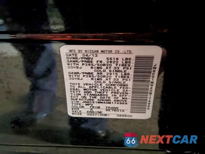 Zdjęcie 13 z 13 samochodu: 2013 INFINITI FX37 VIN:JN8CS1MW4DM174989 - miniatura