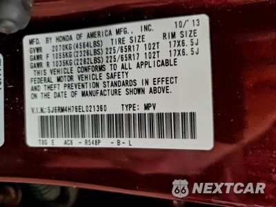 Zdjęcie 13 z 13 samochodu: 2014 HONDA CR-V EXL VIN:5J6RM4H76EL021360 - miniatura
