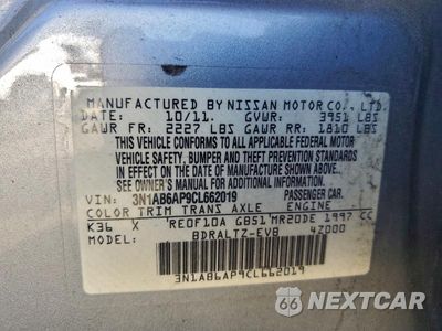 Zdjęcie 13 z 13 samochodu: 2012 NISSAN SENTRA 2.0 VIN:3N1AB6AP9CL662019 - miniatura