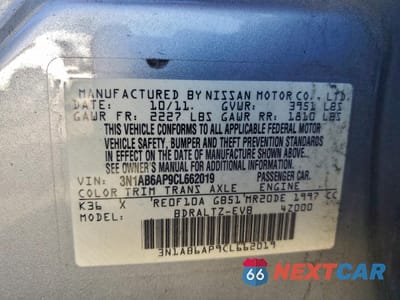 Zdjęcie 13 z 13 samochodu: 2012 NISSAN SENTRA 2.0 VIN:3N1AB6AP9CL662019 - miniatura