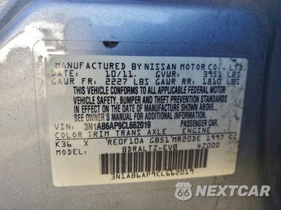 Zdjęcie 13 z 13 samochodu: 2012 NISSAN SENTRA 2.0 VIN:3N1AB6AP9CL662019 - miniatura