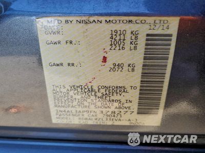 Zdjęcie 12 z 14 samochodu: 2015 NISSAN ALTIMA 2.5 VIN:1N4AL3AP9FN378277 - miniatura