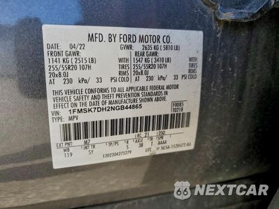 Zdjęcie 12 z 13 samochodu: 2022 FORD EXPLORER XLT VIN:1FMSK7DH2NGB44865 - miniatura