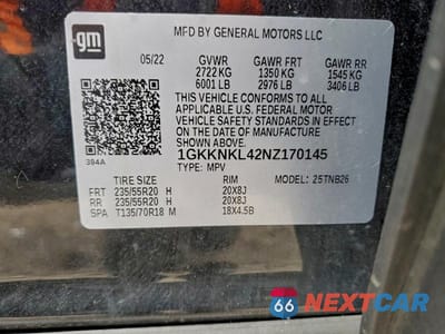 Zdjęcie 13 z 13 samochodu: 2022 GMC ACADIA SLE VIN:1GKKNKL42NZ170145 - miniatura