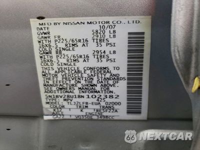 Zdjęcie 13 z 15 samochodu: 2008 NISSAN QUEST S VIN:5N1BV28U18N102382 - miniatura