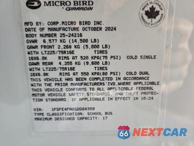 Zdjęcie 10 z 11 samochodu: 2025 FORD E 450 - SCHOOL BUS VIN:1FDFE4FN0SDD04359 - miniatura