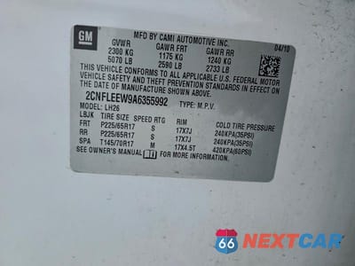 Zdjęcie 13 z 13 samochodu: 2010 CHEVROLET EQUINOX LT VIN:2CNFLEEW9A6355992 - miniatura