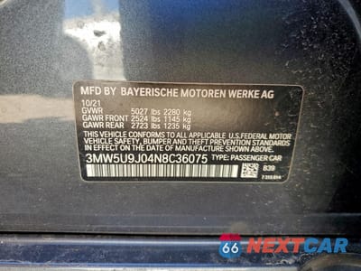 Zdjęcie 12 z 12 samochodu: 2022 BMW M340XI VIN:3MW5U9J04N8C36075 - miniatura