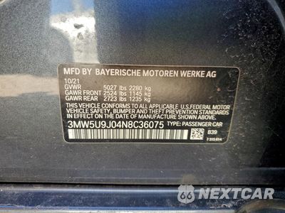 Zdjęcie 12 z 12 samochodu: 2022 BMW M340XI VIN:3MW5U9J04N8C36075 - miniatura