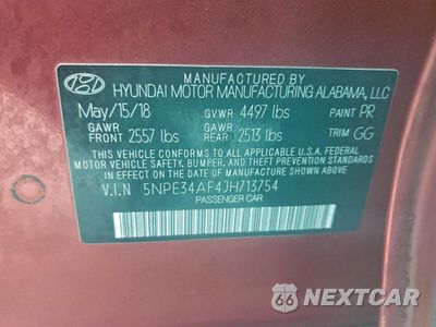 Zdjęcie 13 z 13 samochodu: 2018 HYUNDAI SONATA SPORT VIN:5NPE34AF4JH713754 - miniatura