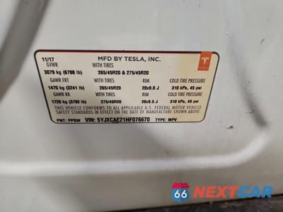 Zdjęcie 13 z 13 samochodu: 2017 TESLA MODEL X VIN:5YJXCAE21HF076670 - miniatura