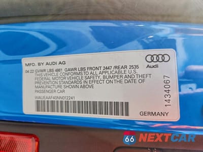 Zdjęcie 13 z 13 samochodu: 2022 AUDI A4 PREMIUM PLUS 45 VIN:WAUEAAF40NN012241 - miniatura