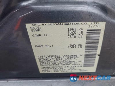 Zdjęcie 12 z 12 samochodu: 2019 NISSAN ALTIMA SL VIN:1N4BL4EV7KC167958 - miniatura