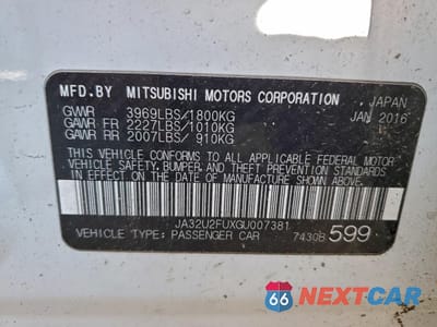 Zdjęcie 12 z 12 samochodu: 2016 MITSUBISHI LANCER ES VIN:JA32U2FUXGU007381 - miniatura