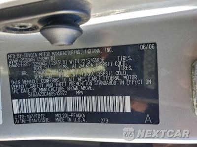 Zdjęcie 13 z 15 samochodu: 2006 TOYOTA SIENNA XLE VIN:5TDZA22C46S515922 - miniatura